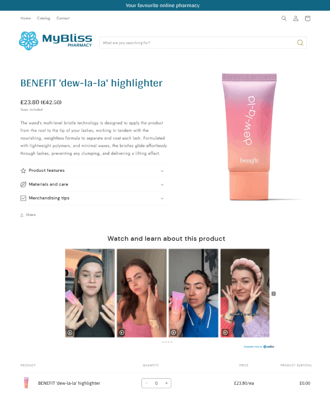 Product Page Example
